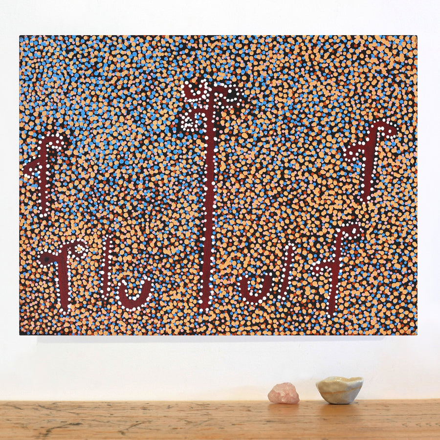 Aboriginal Artwork by Joshua Jungarrayi Brady, The Seven Sisters - Anangu Pitjantjatjara Yankunytjatjara Jukurrpa, 61x46cm