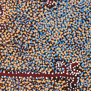 Aboriginal Artwork by Joshua Jungarrayi Brady, The Seven Sisters - Anangu Pitjantjatjara Yankunytjatjara Jukurrpa, 61x46cm - ART ARK®