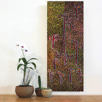 Aboriginal Artwork by Joshua Jungarrayi Brady, The Seven Sisters - Anangu Pitjantjatjara Yankunytjatjara Jukurrpa, 76x30cm