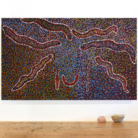 Aboriginal Artwork by Joshua Jungarrayi Brady, The Seven Sisters - Anangu Pitjantjatjara Yankunytjatjara Jukurrpa, 76x46cm