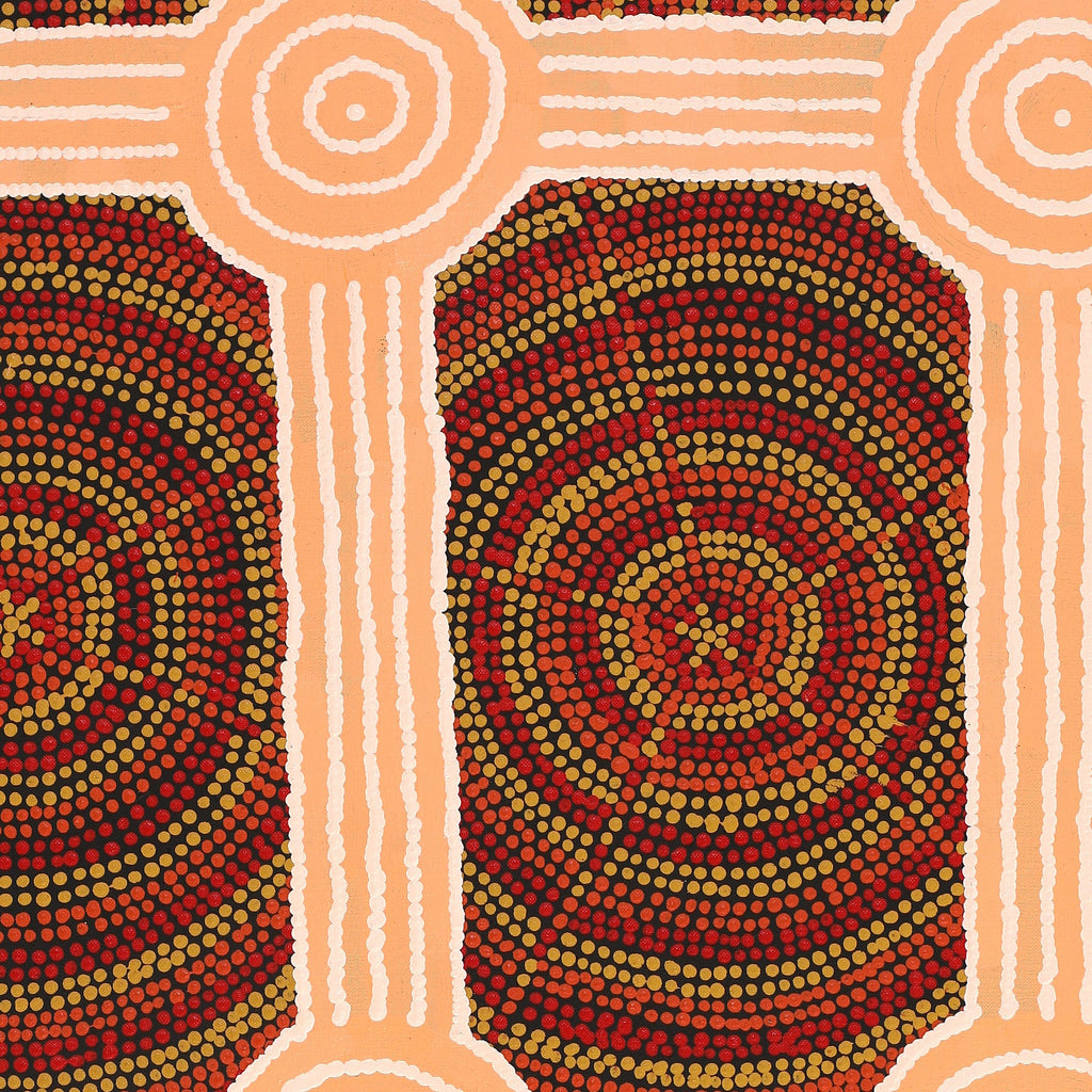 Aboriginal Art by Josiah Jupurrurla Walker, Yarla Jukurrpa (Bush Potato Dreaming) - Cockatoo Creek, 91x61cm - ART ARK®