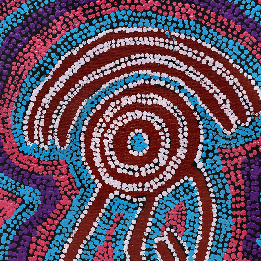 Aboriginal Artwork by Judith Napangardi Hargraves, Ngalyipi Jukurrpa (Snake Vine Dreaming) - Purturlu, 61X30cm
