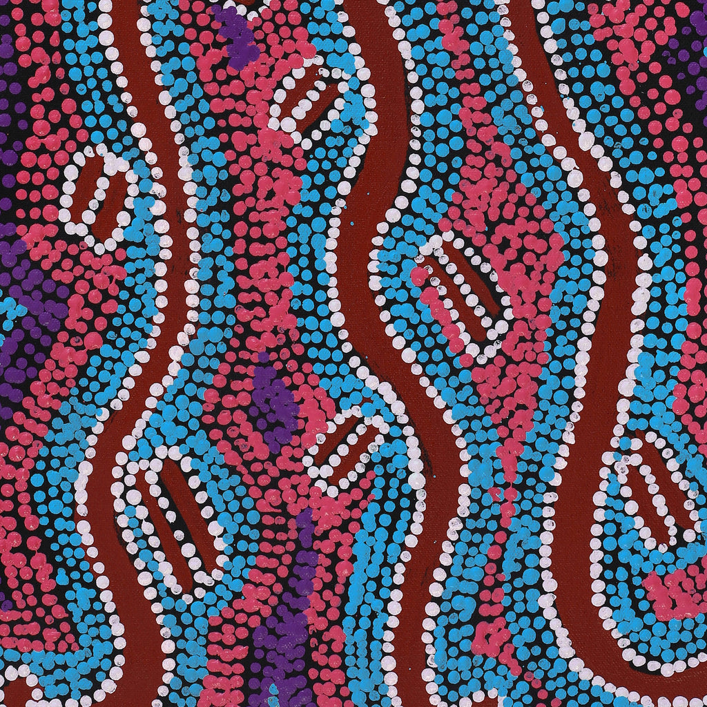 Aboriginal Art by Judith Napangardi Hargraves, Ngalyipi Jukurrpa (Snake Vine Dreaming) - Purturlu, 61X30cm - ART ARK®