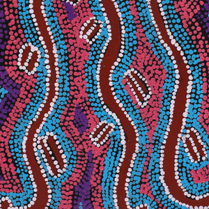 Aboriginal Artwork by Judith Napangardi Hargraves, Ngalyipi Jukurrpa (Snake Vine Dreaming) - Purturlu, 61X30cm - ART ARK®