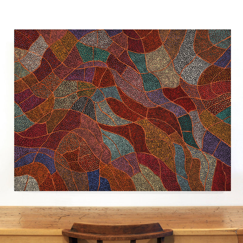 Aboriginal Artwork by Judy Miller, Ninuku Tjukurpa, 122x91cm