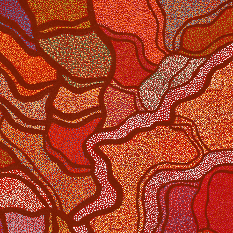 Aboriginal Artwork by Judy Miller, Ninuku Tjukurpa, 122x91cm