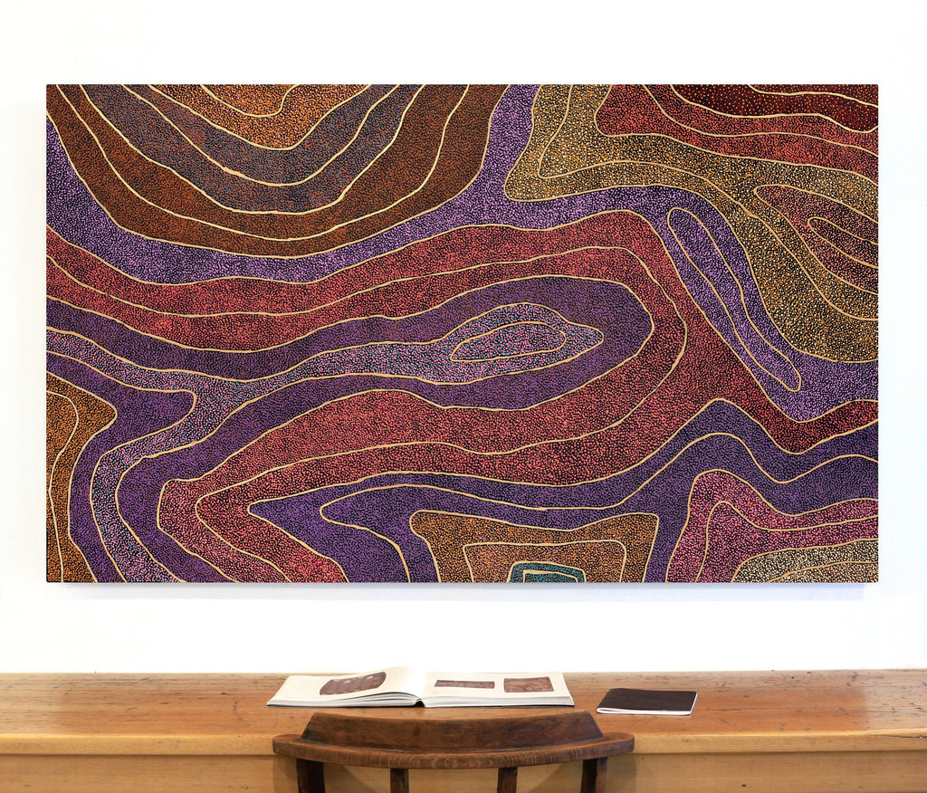 Aboriginal Artwork by Judy Miller, Ninuku Tjukurpa, 152x91cm
