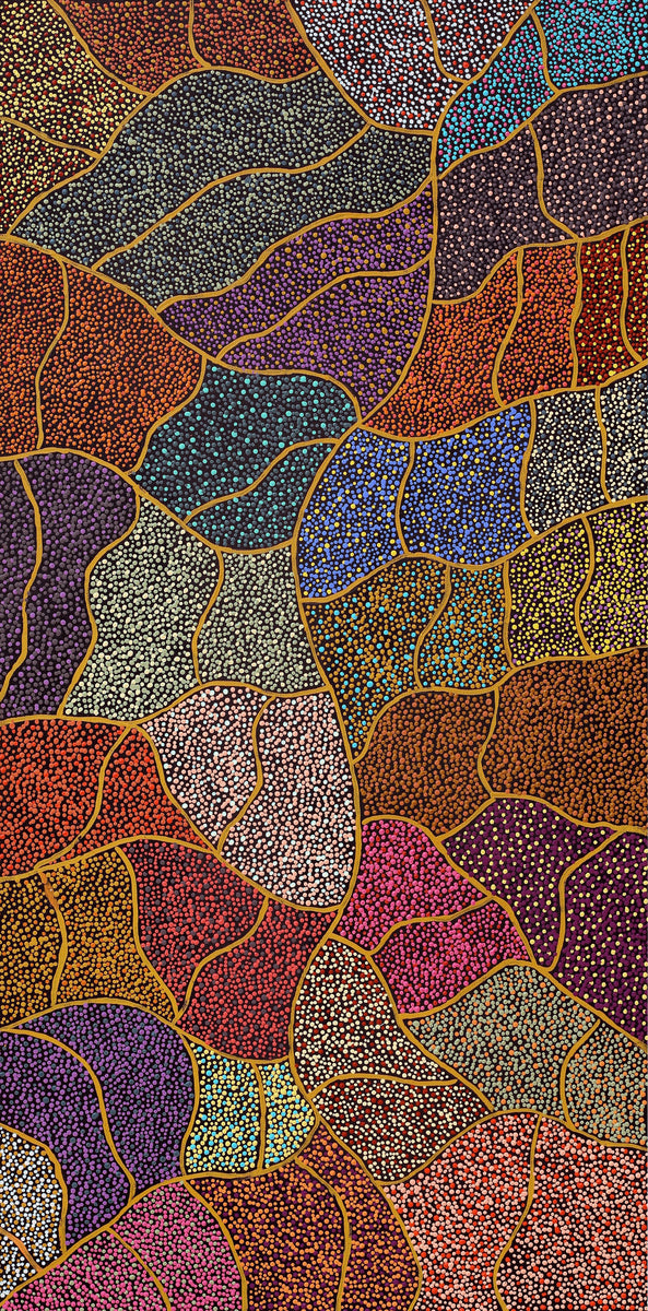 Aboriginal Art by Judy Miller, Ninuku Tjukurpa, 91x45cm - ART ARK®