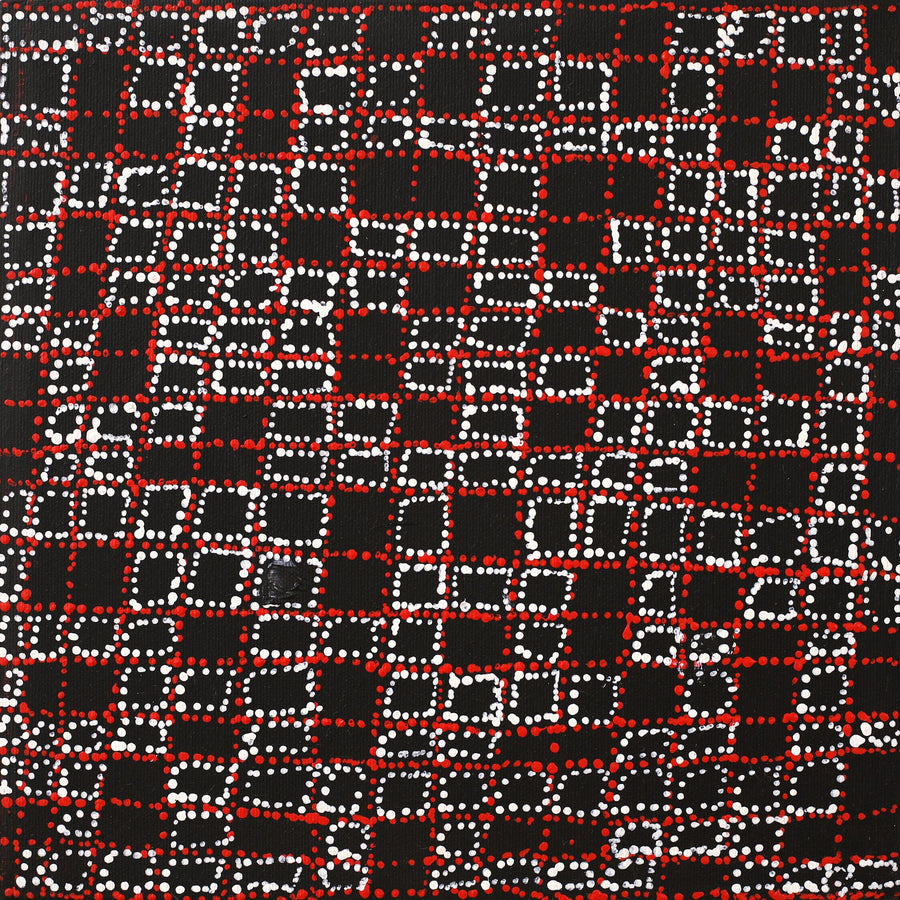 Aboriginal Artwork by Julie Nangala Robertson, Mina Mina Jukurrpa (Mina Mina Dreaming) - Ngalyipi, 30x30cm