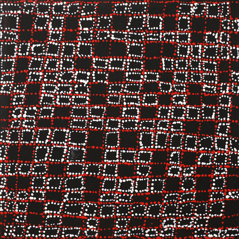 Aboriginal Artwork by Julie Nangala Robertson, Mina Mina Jukurrpa (Mina Mina Dreaming) - Ngalyipi, 30x30cm