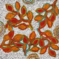 Aboriginal Artwork by Juliette Nampijinpa Brown, Ngapa Jukurrpa (Water Dreaming) - Mikanji, 46x46cm