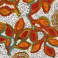 Aboriginal Artwork by Juliette Nampijinpa Brown, Ngapa Jukurrpa (Water Dreaming) - Mikanji, 46x46cm