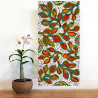 Aboriginal Artwork by Juliette Nampijinpa Brown, Ngapa Jukurrpa (Water Dreaming) - Mikanji, 61x30cm