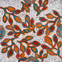 Aboriginal Artwork by Juliette Nampijinpa Brown, Ngapa Jukurrpa (Water Dreaming) - Mikanji, 61x61cm