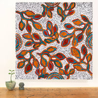 Aboriginal Artwork by Juliette Nampijinpa Brown, Ngapa Jukurrpa (Water Dreaming) - Mikanji, 61x61cm