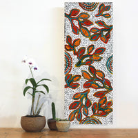 Aboriginal Artwork by Juliette Nampijinpa Brown, Ngapa Jukurrpa (Water Dreaming) - Mikanji, 76x30cm
