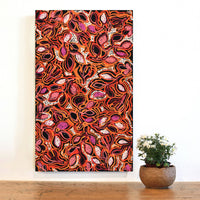 Aboriginal Artwork by Juliette Nampijinpa Brown, Ngapa Jukurrpa (Water Dreaming) - Mikanji, 76x46cm