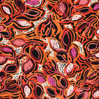 Aboriginal Artwork by Juliette Nampijinpa Brown, Ngapa Jukurrpa (Water Dreaming) - Mikanji, 76x46cm
