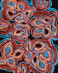 Aboriginal Artwork by Juliette Nampijinpa Brown, Ngapa Jukurrpa (Water Dreaming) - Mikanji, 76x61cm