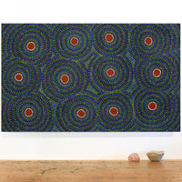 Aboriginal Artwork by Justine Nakamarra Nelson, Yarla Jukurrpa (Bush Potato Dreaming) - Cockatoo Creek, 76x46cm