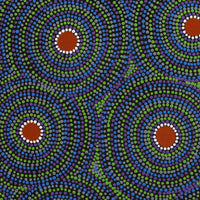 Aboriginal Artwork by Justine Nakamarra Nelson, Yarla Jukurrpa (Bush Potato Dreaming) - Cockatoo Creek, 76x46cm