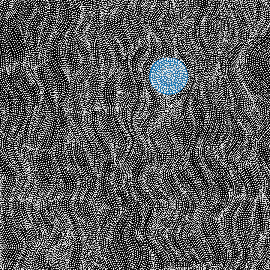 Aboriginal Artwork by Justinna Napaljarri Sims, Yanjirlpirri or Napaljarri-Warnu Jukurrpa (Star or Seven Sisters Dreaming), 152x76cm