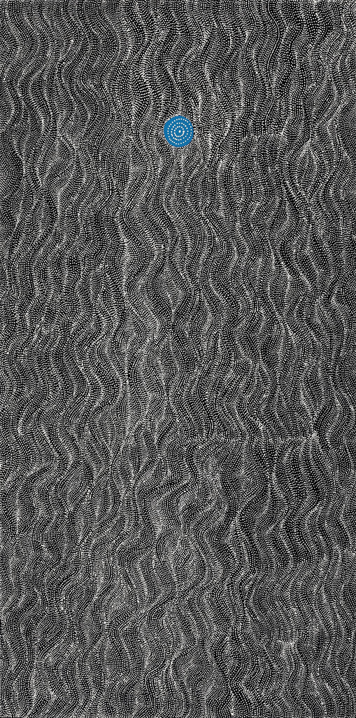 Aboriginal Artwork by Justinna Napaljarri Sims, Yanjirlpirri or Napaljarri-Warnu Jukurrpa (Star or Seven Sisters Dreaming), 183x91cm