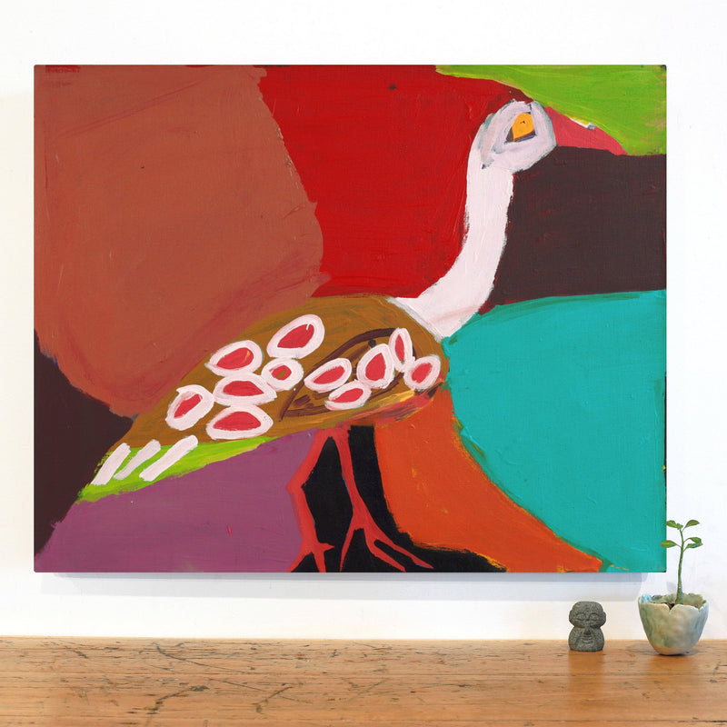 Aboriginal Artwork by Karen Napaljarri Barnes, Bird, 76x61cm