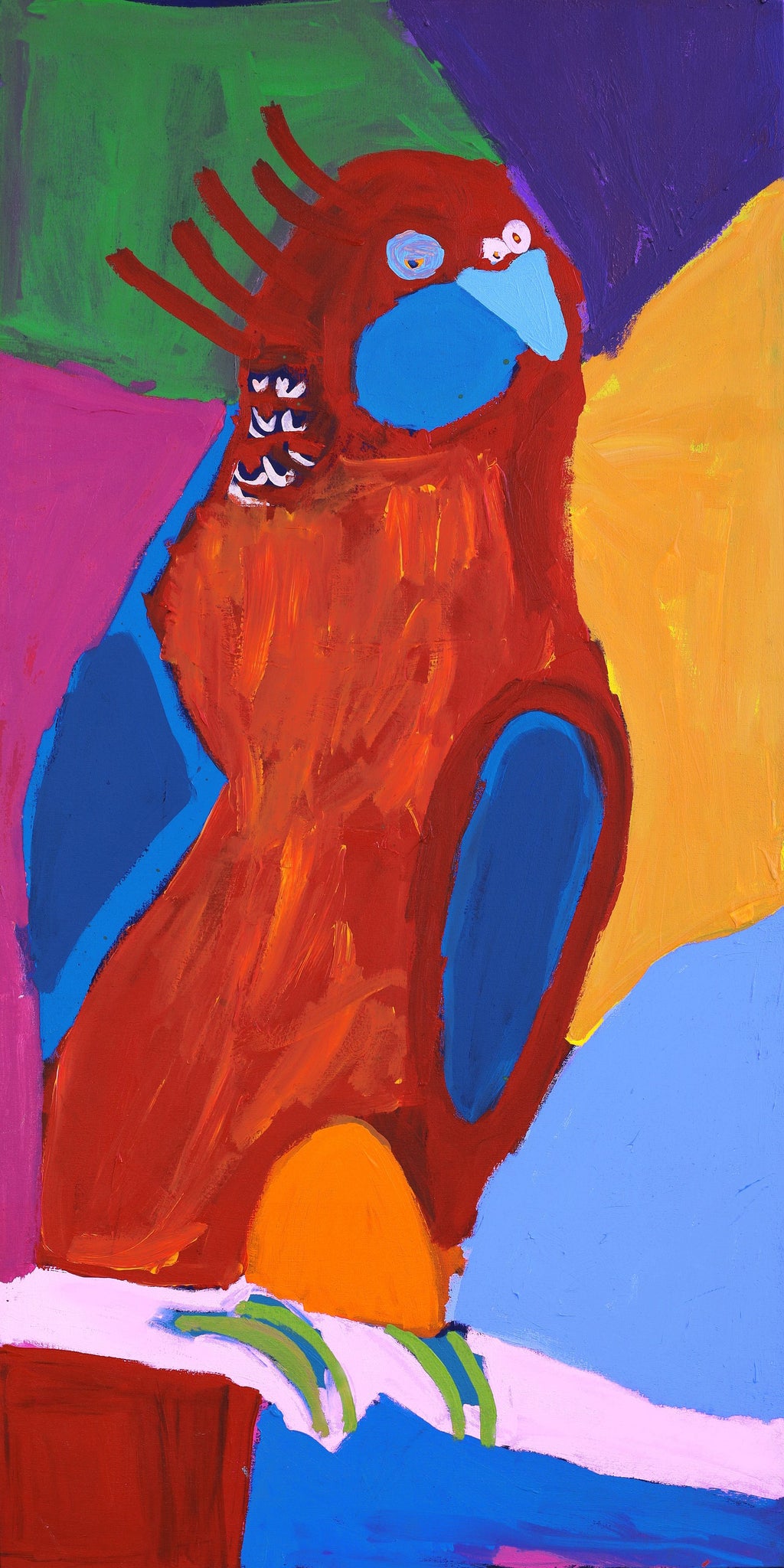 Aboriginal Artwork by Karen Napaljarri Barnes, Budgie, 152x76cm