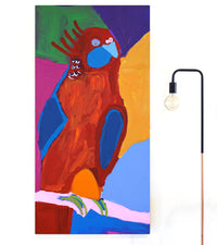 Aboriginal Artwork by Karen Napaljarri Barnes, Budgie, 152x76cm
