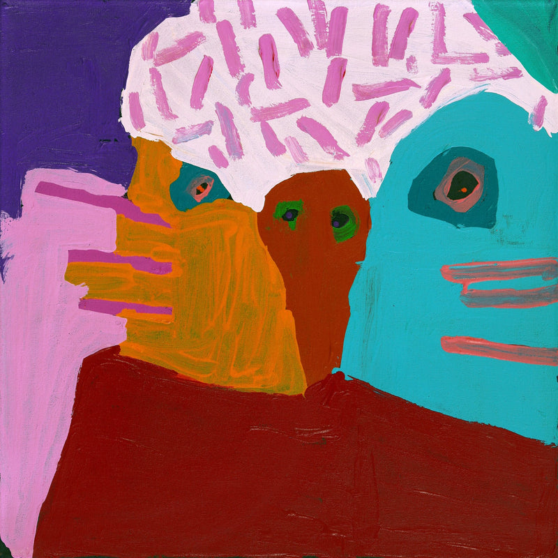 Aboriginal Artwork by Karen Napaljarri Barnes, Budgie, 46x46cm