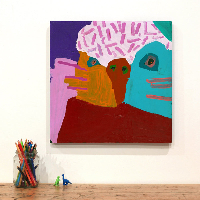 Aboriginal Artwork by Karen Napaljarri Barnes, Budgie, 46x46cm