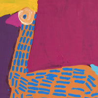 Aboriginal Artwork by Karen Napaljarri Barnes, Emu and chicks, 122x91cm