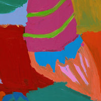 Aboriginal Artwork by Karen Napaljarri Barnes, Jurlpu kuja kalu nyinami Yurntumu-wana (Birds that live around Yuendumu), 91x76cm