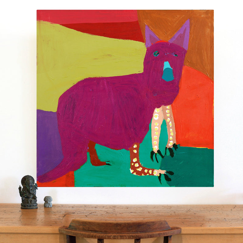 Aboriginal Artwork by Karen Napaljarri Barnes, Kangaroo, 91x91cm