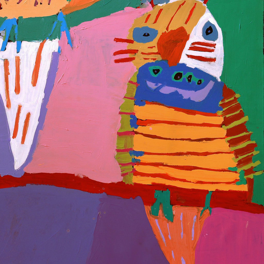 Aboriginal Artwork by Karen Napaljarri Barnes, Ngatijirri Jukurrpa - Budgerigar Dreaming, 183x107cm - ART ARK®
