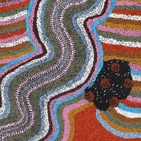 Aboriginal Artwork by Karen Norman, Bush Tucker, 91x45cm