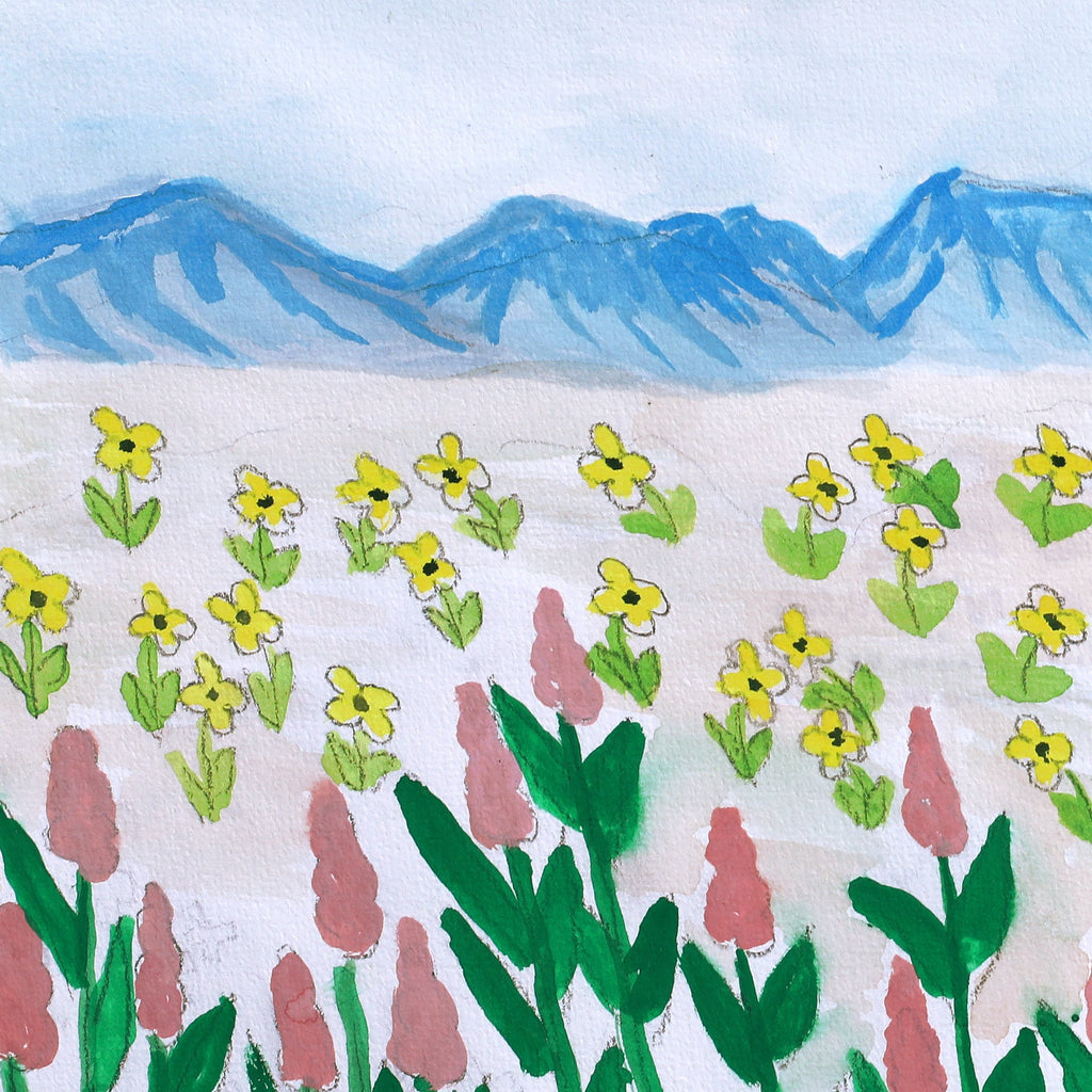 Aboriginal Artwork by Kathleen France, Wildflowers, 38x26cm