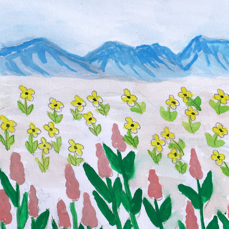 Aboriginal Artwork by Kathleen France, Wildflowers, 38x26cm