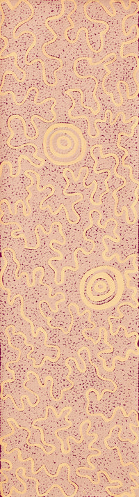 Aboriginal Artwork by Kelly-Anne Nungarrayi Gibson, Ngapa Jukurrpa (Water Dreaming) - Puyurru, 107x30cm