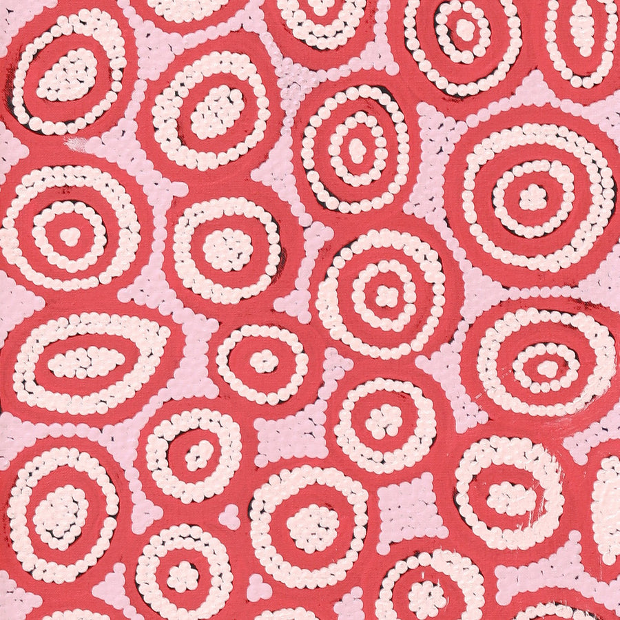 Aboriginal Artwork by Kelly-Anne Nungarrayi Gibson, Ngapa Jukurrpa (Water Dreaming) - Puyurru, 107x30cm