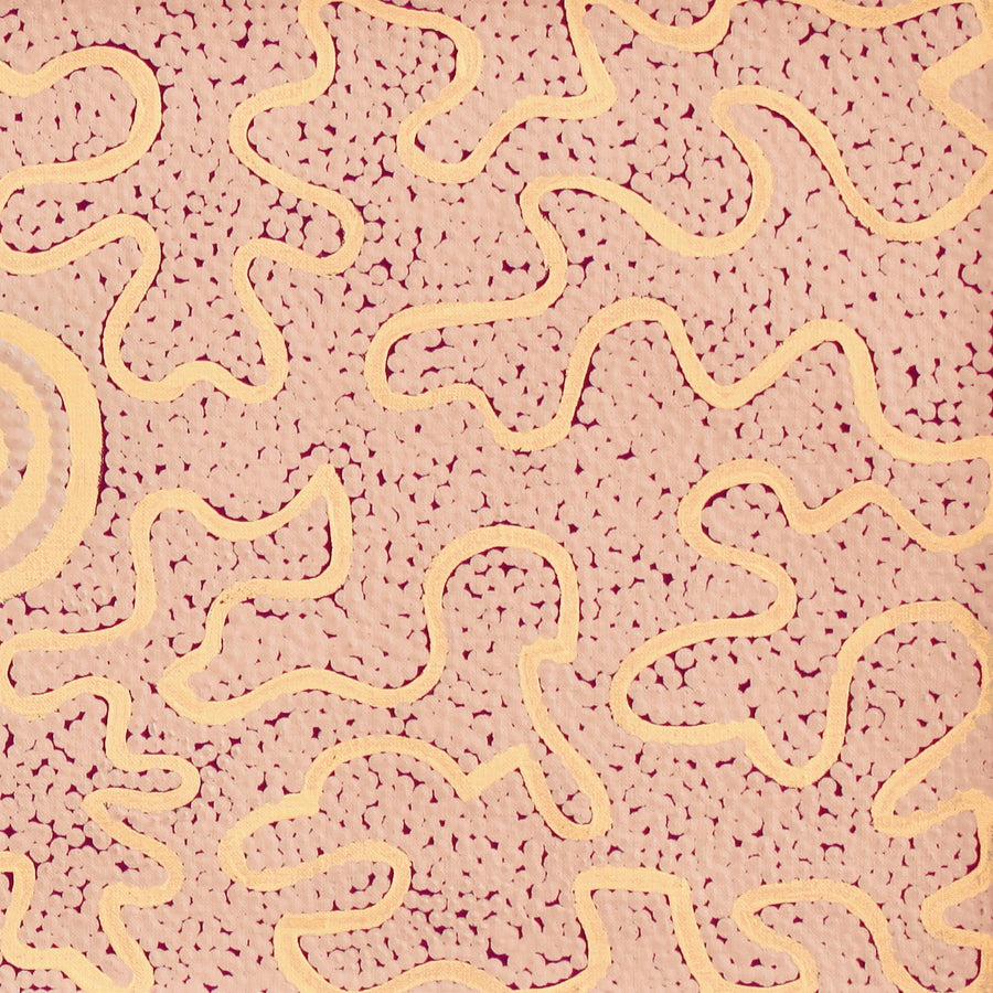 Aboriginal Artwork by Kelly-Anne Nungarrayi Gibson, Ngapa Jukurrpa (Water Dreaming) - Puyurru, 107x30cm