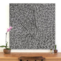 Aboriginal Artwork by Kenneth Jungarrayi Martin, Ngatijirri Jukurrpa (Budgerigar Dreaming), 107x107cm