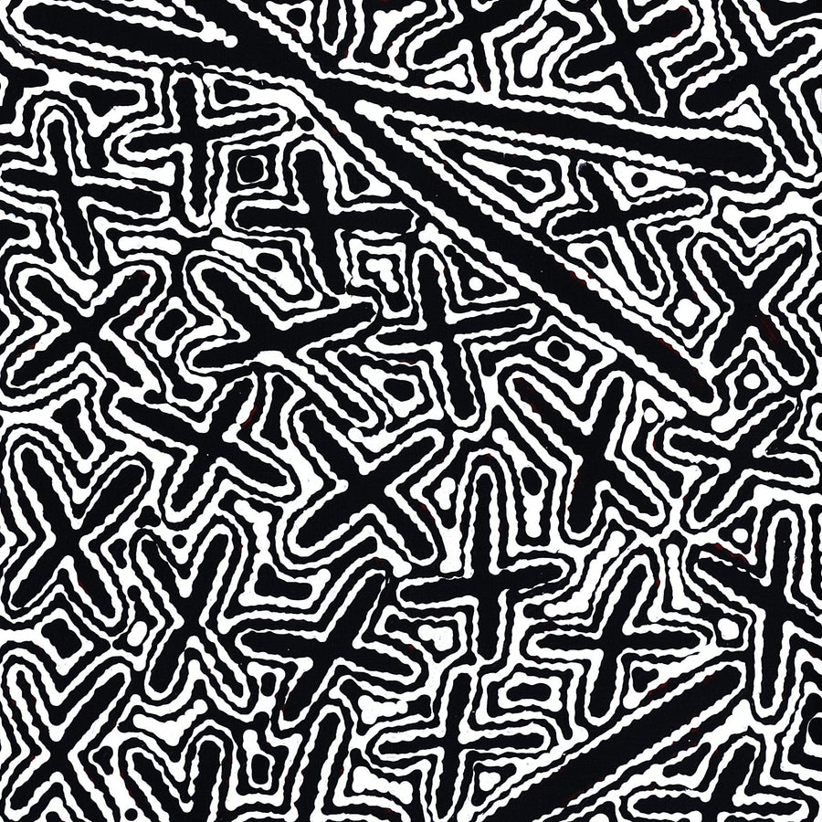 Aboriginal Artwork by Kenneth Jungarrayi Martin, Ngatijirri Jukurrpa (Budgerigar Dreaming), 122x30cm