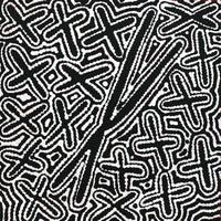Aboriginal Artwork by Kenneth Jungarrayi Martin, Ngatijirri Jukurrpa (Budgerigar Dreaming), 30x30cm