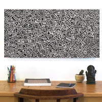 Aboriginal Artwork by Kenneth Jungarrayi Martin, Ngatijirri Jukurrpa (Budgerigar Dreaming), 91x46cm