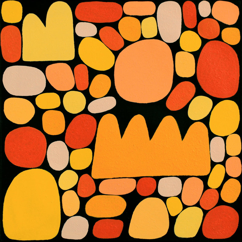 Aboriginal Artwork by Keturah Zimran, Puli Puli - Rocks, 70x70cm