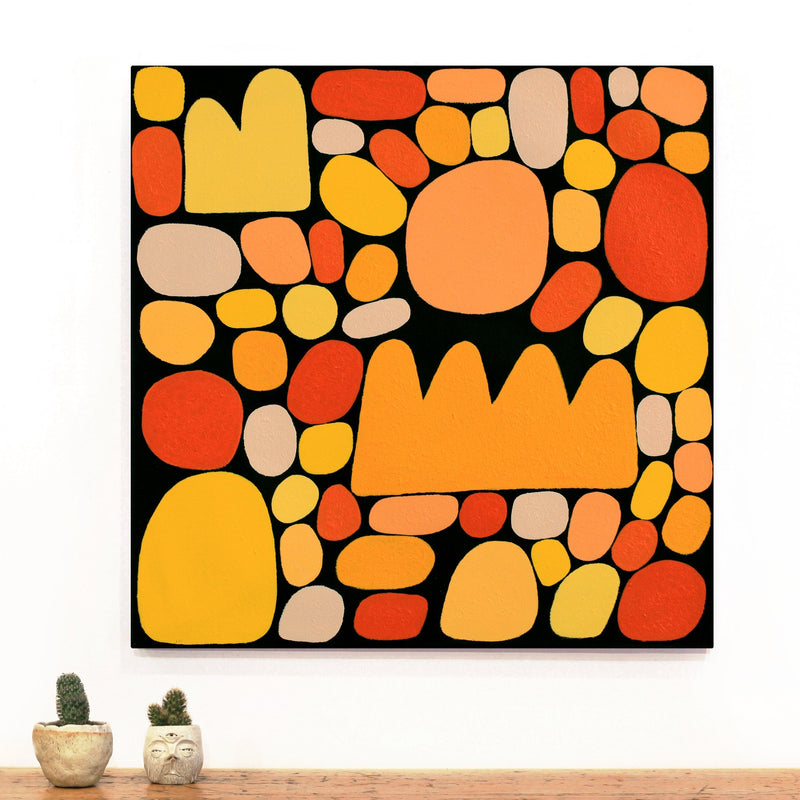 Aboriginal Artwork by Keturah Zimran, Puli Puli - Rocks, 70x70cm