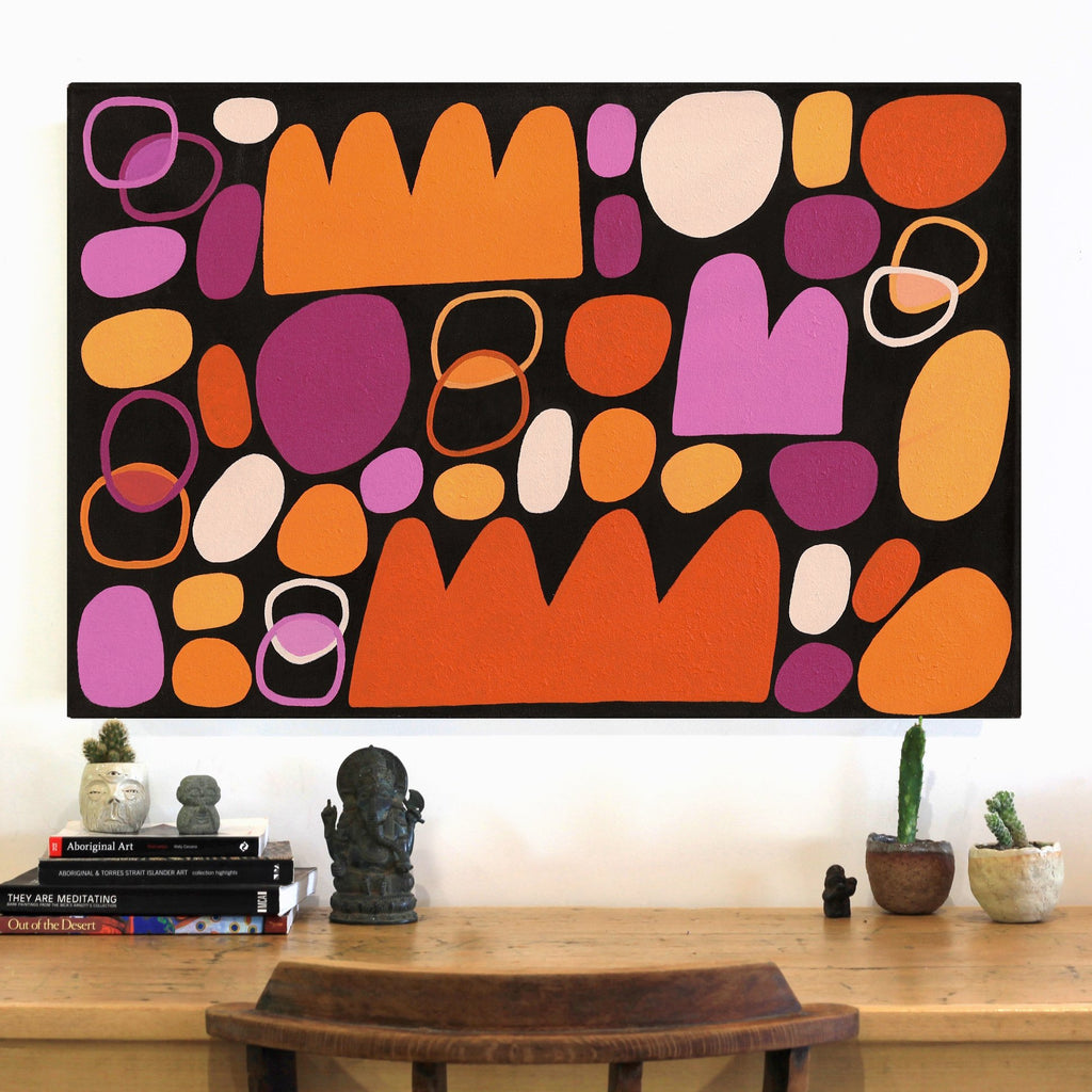 Aboriginal Artwork by Keturah Zimran, Puli Puli - Rocks, 90x60cm