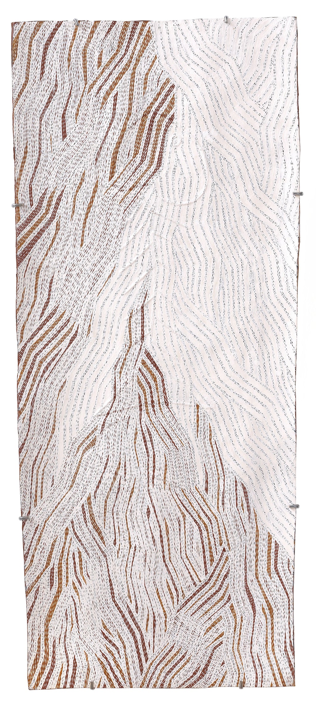 Aboriginal Artwork by Lamangirra #2 Gumana, Garrapara, 118x48cm Bark
